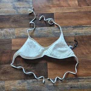 Ralph Lauren Polo Sahara Crochet Scoop Halter Bikini Swim Top Cream Boho Beach M